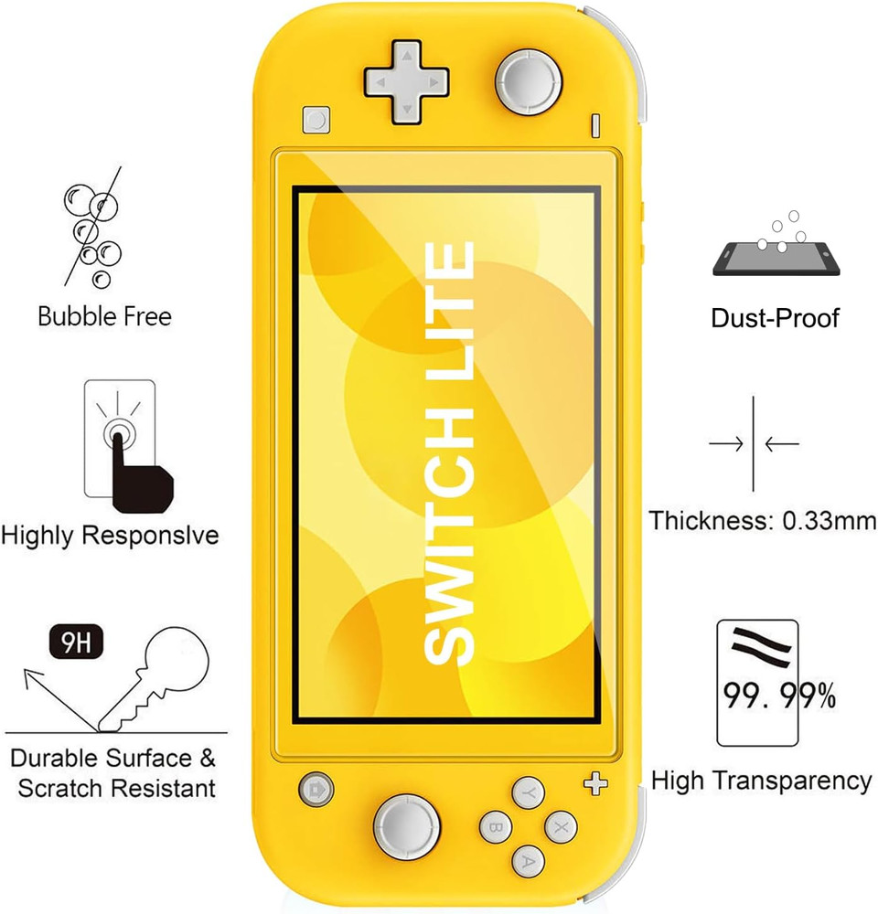 Ivoler [4 Pack Screen Protector Tempered Glass for Nintendo Switch Lite, Transpa