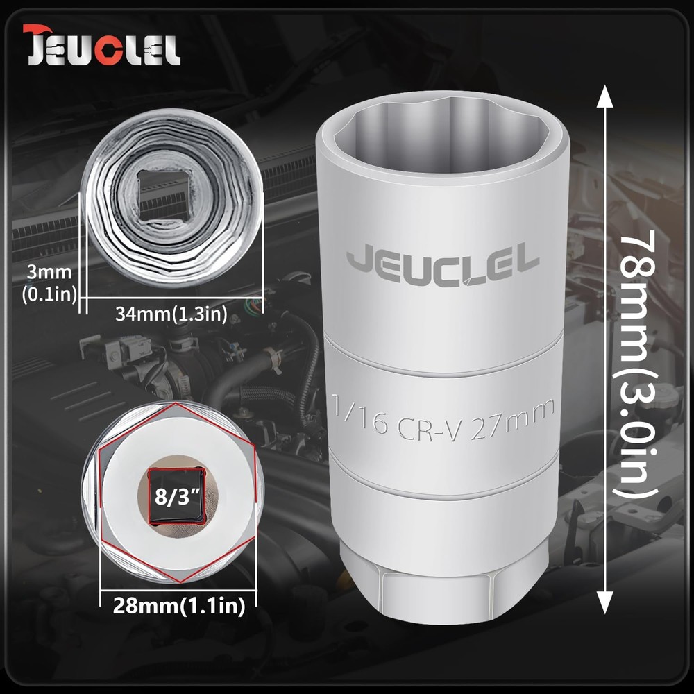 JEUCLEL Oil Pressure Sensor Switch Socket, 3/8" Standard, Standard