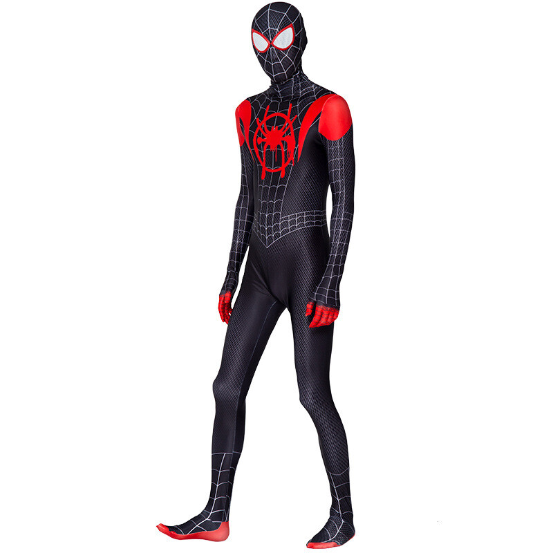 Into the SpiderVerse Miles Morales Spiderman Jumpsuit Kids/Adult Costume Cosplay