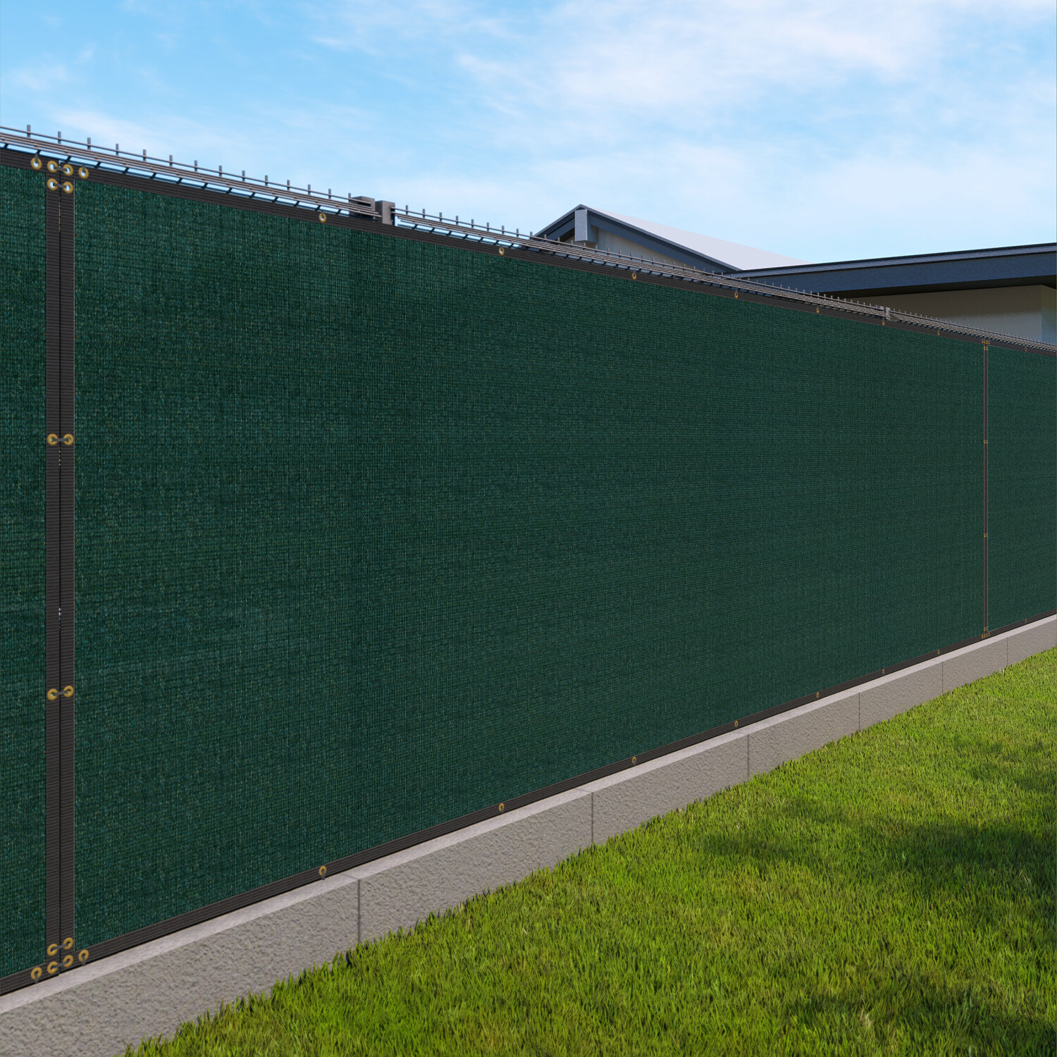 4' 5' 8' Privacy Fence Screen Windscreen Garden Yard Mesh Shade Cover w/ Ziptie