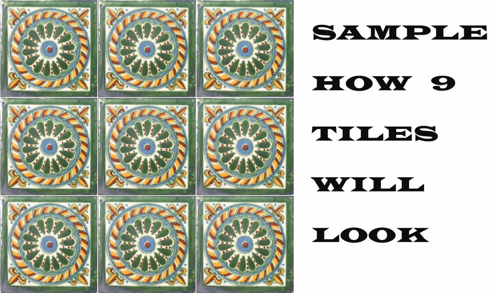 #C051 MEXICAN CERAMIC HANDMADE TALAVERA TILE SETS