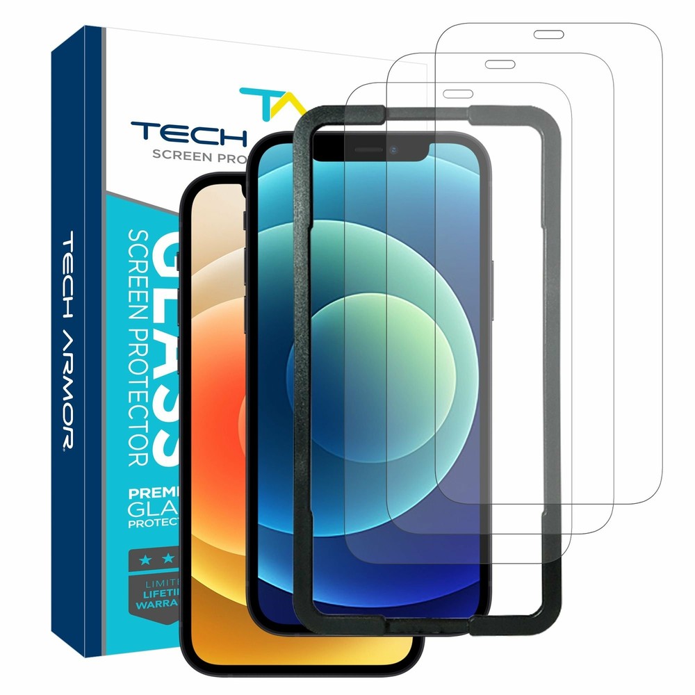 Tech Armor Glass Screen Protector for iPhone 12/iPhone 12 Pro (6.1") 3-PACK