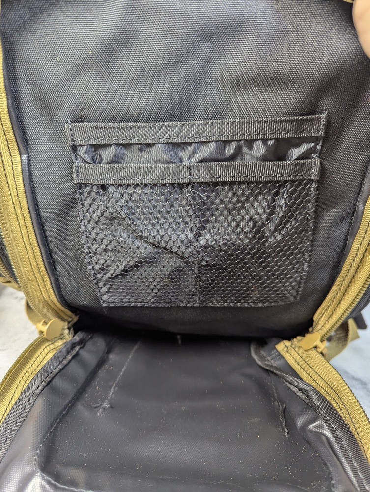 Gurkha Cigars Tactical Backpack Black/Tan Multiple Pockets EUC
