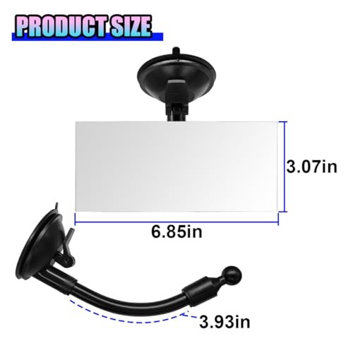 Baby Car Rearview Mirror with Suction Cup, 360 Degrees Wide Angle Rectangular