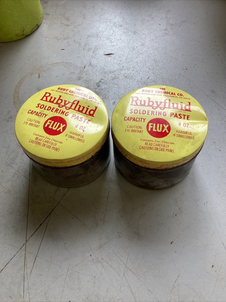 Two 4oz. cans of Flux soldering paste Rubyfluid