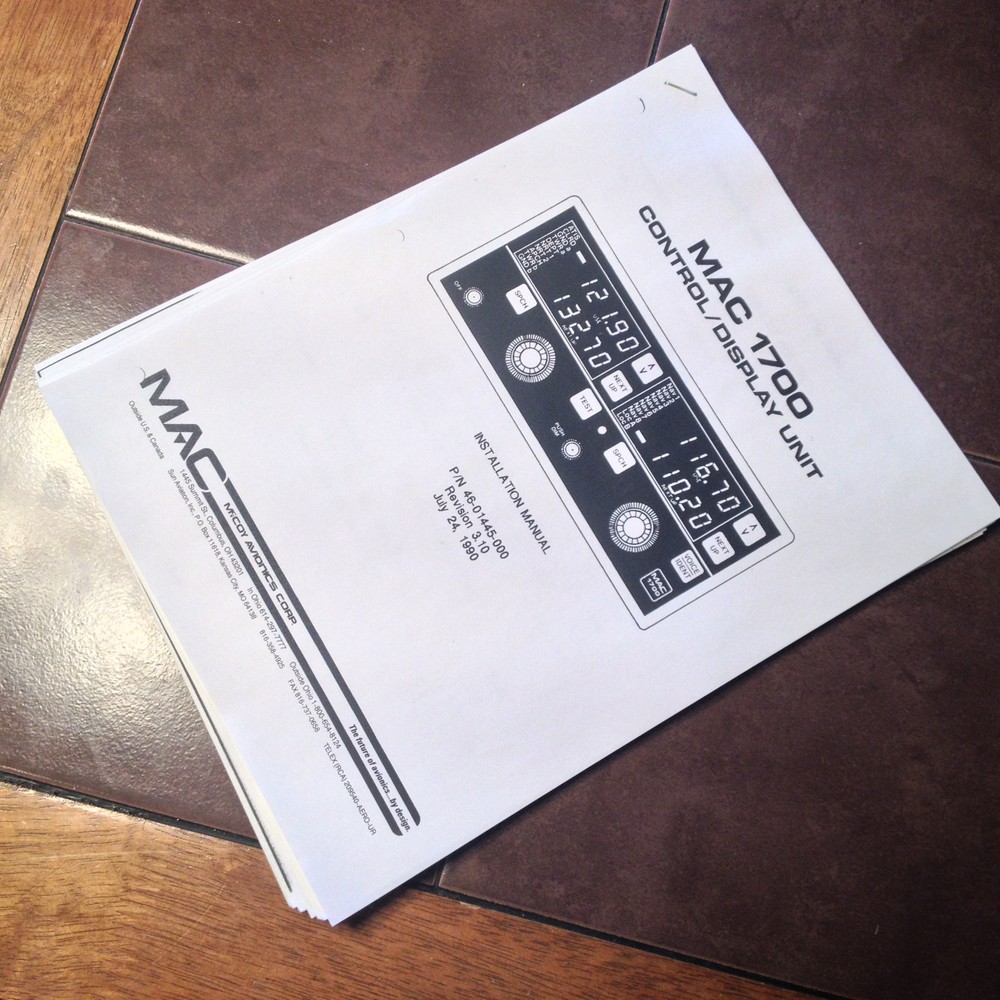 McCoy MAC 1700 install manual