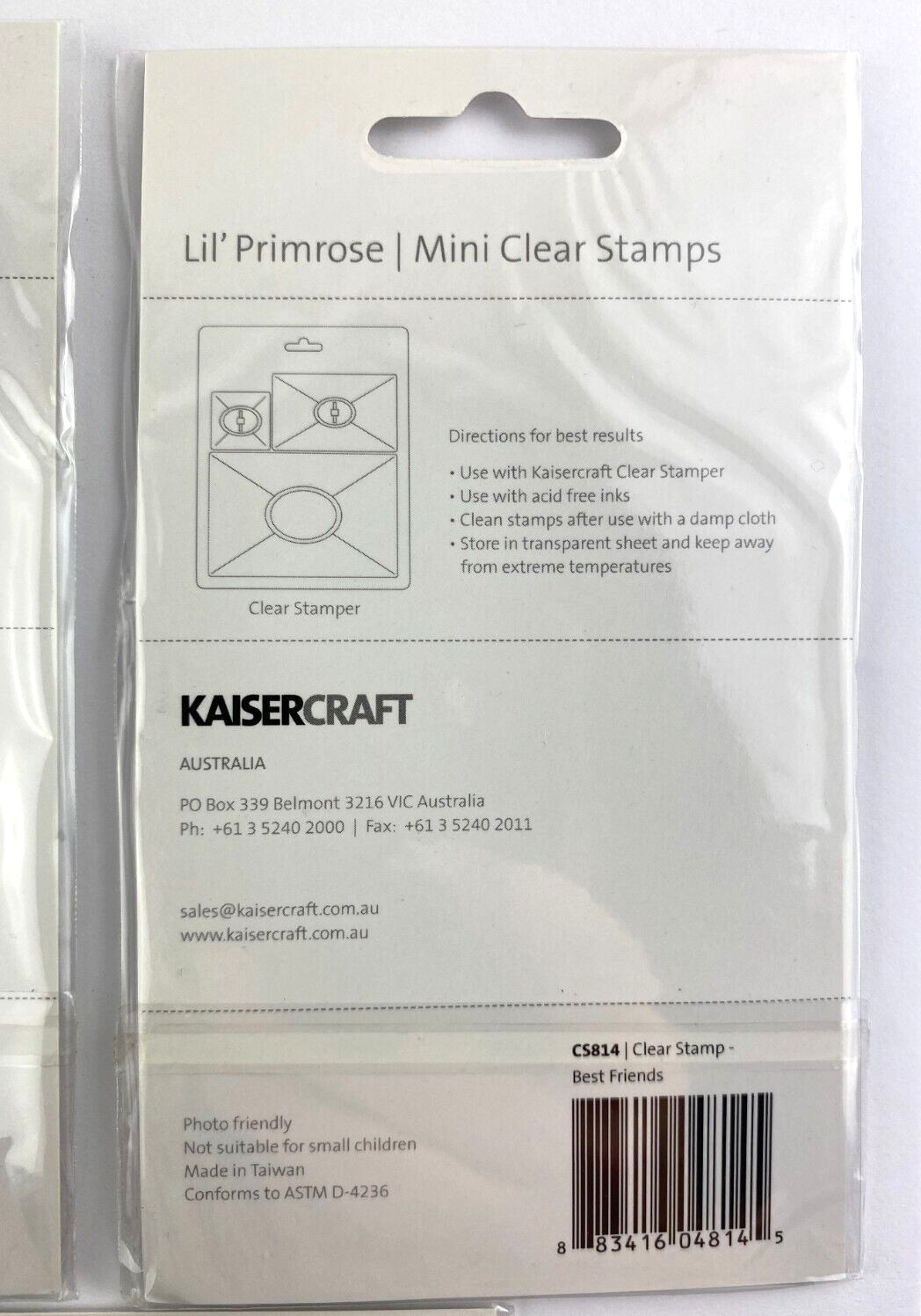 Kaisercraft Lil' Primrose (LOT OF 5) Mini Clear Stamps