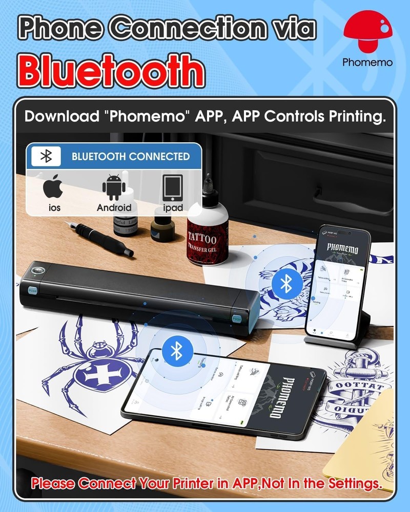 M08F Tattoo Stencil Printer - Powerful APP Editing