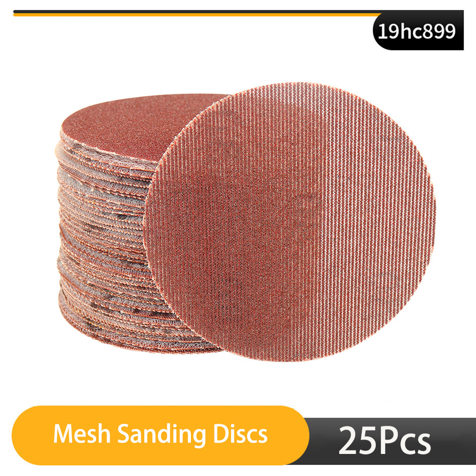 25Pcs Sanding Discs Hook&Loop Abrasive Dust Free  Anti-Blocking Sharp Grinding