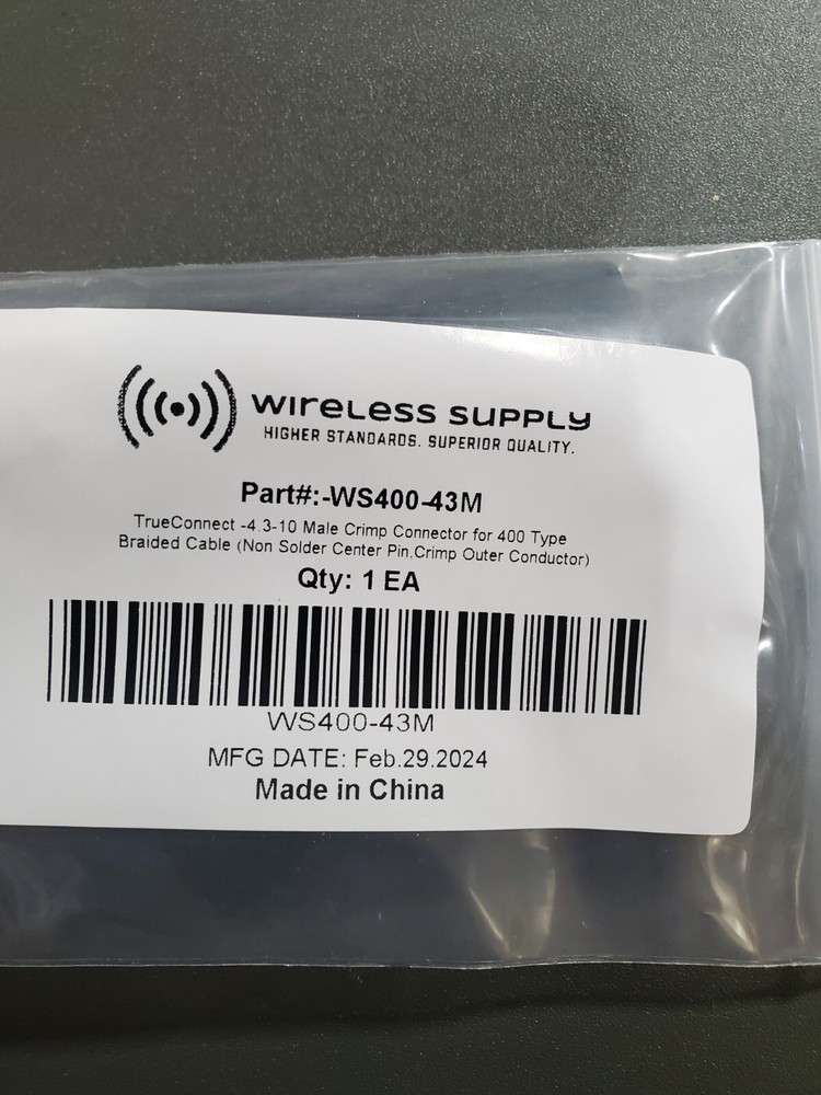 4.3 Male crimp connector for 400 type cable