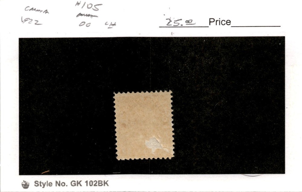 Canada, Postage Stamp, #105 Mint Hinged, 1922 King George (AC)