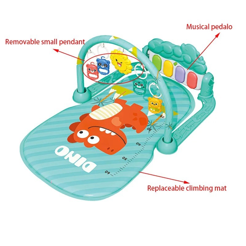Baby Play Mat Gym Funny Piano Tummy Time Activity Mat with 5 Infant Sensory Toys