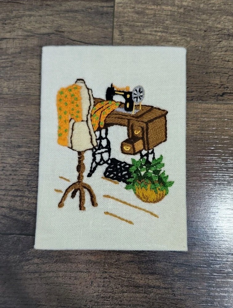 Vintage Jiffy Crew Sewing Needlework Completed Finished 5x7