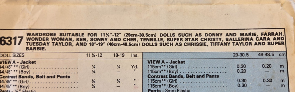 Vintage 1978 McCall's DOLL Clothes Sewing Pattern UNCUT