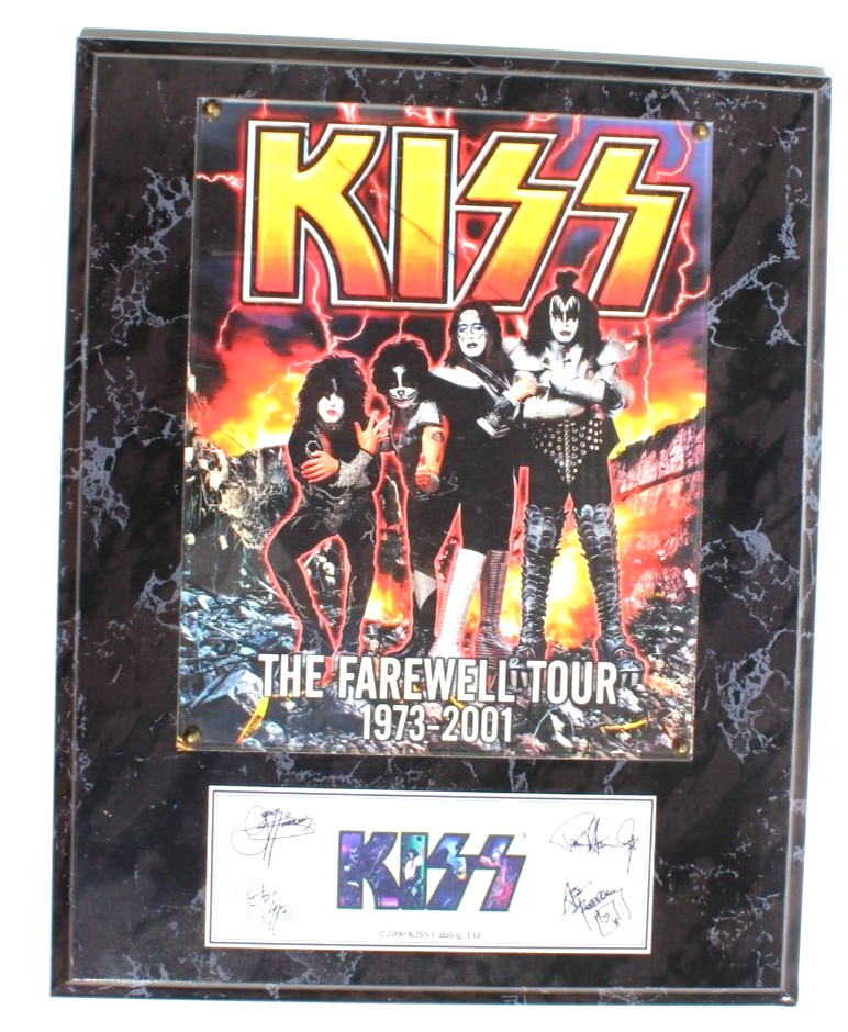 Vintage KISS Catalog BAND 2000 The Farewell Tour Wall Plaque Signatures