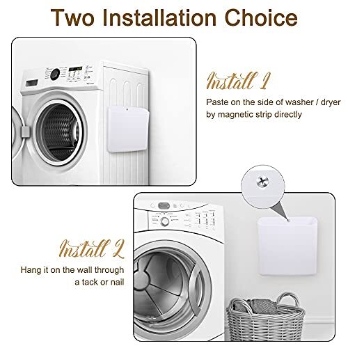 Magnetic Laundry Storage Large Lint Holder Bin Spacesaving Trash Container Hangi