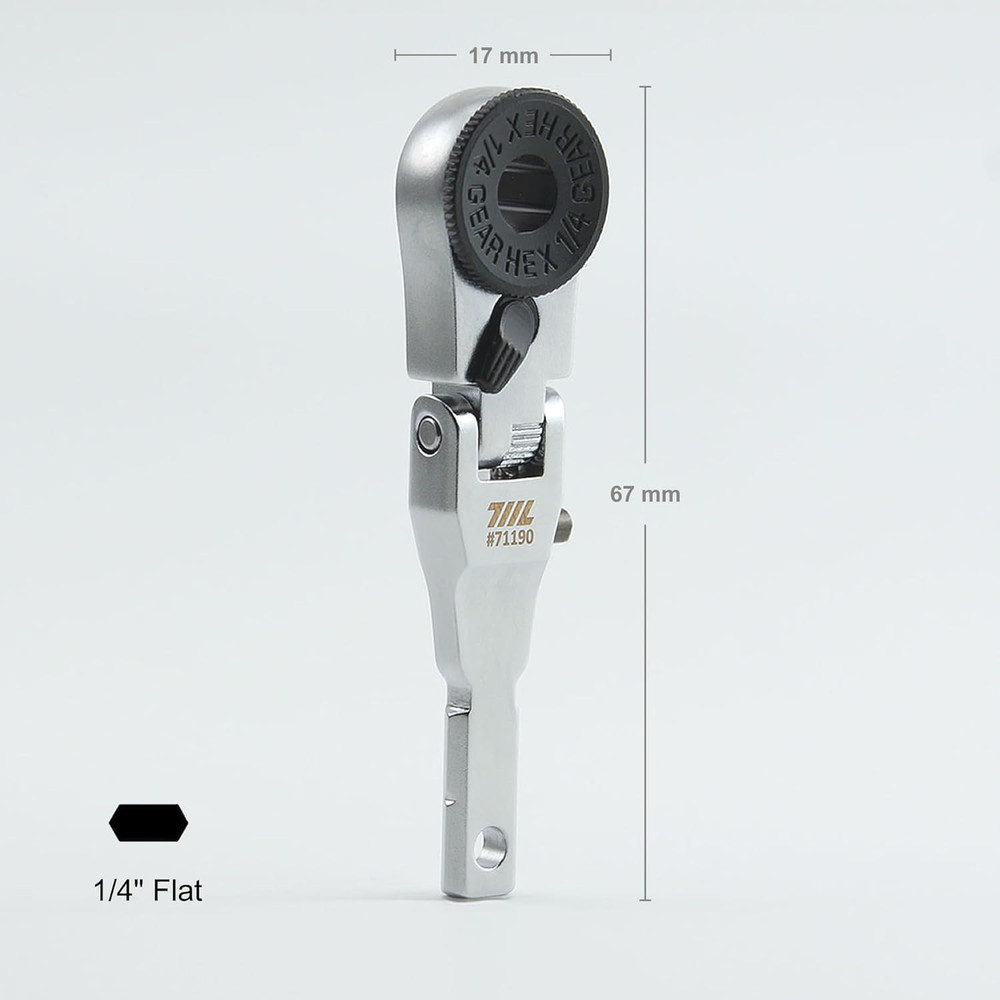 Flat End Flex Head EDC Ratchet Wrench - Screwdriver Accessory Compatible with Mu