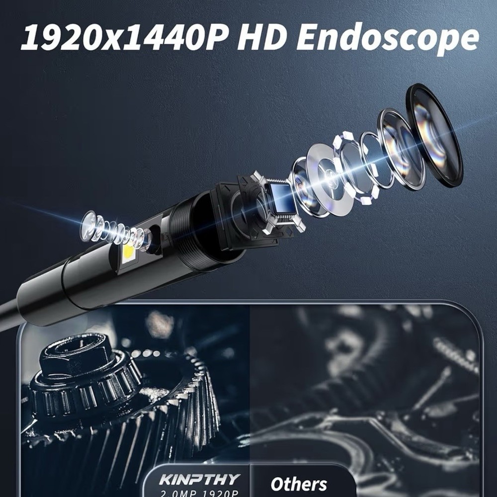 1920P HD Endoscope Camera 16.4ft Borescope LED Light iPhone Android Waterproof