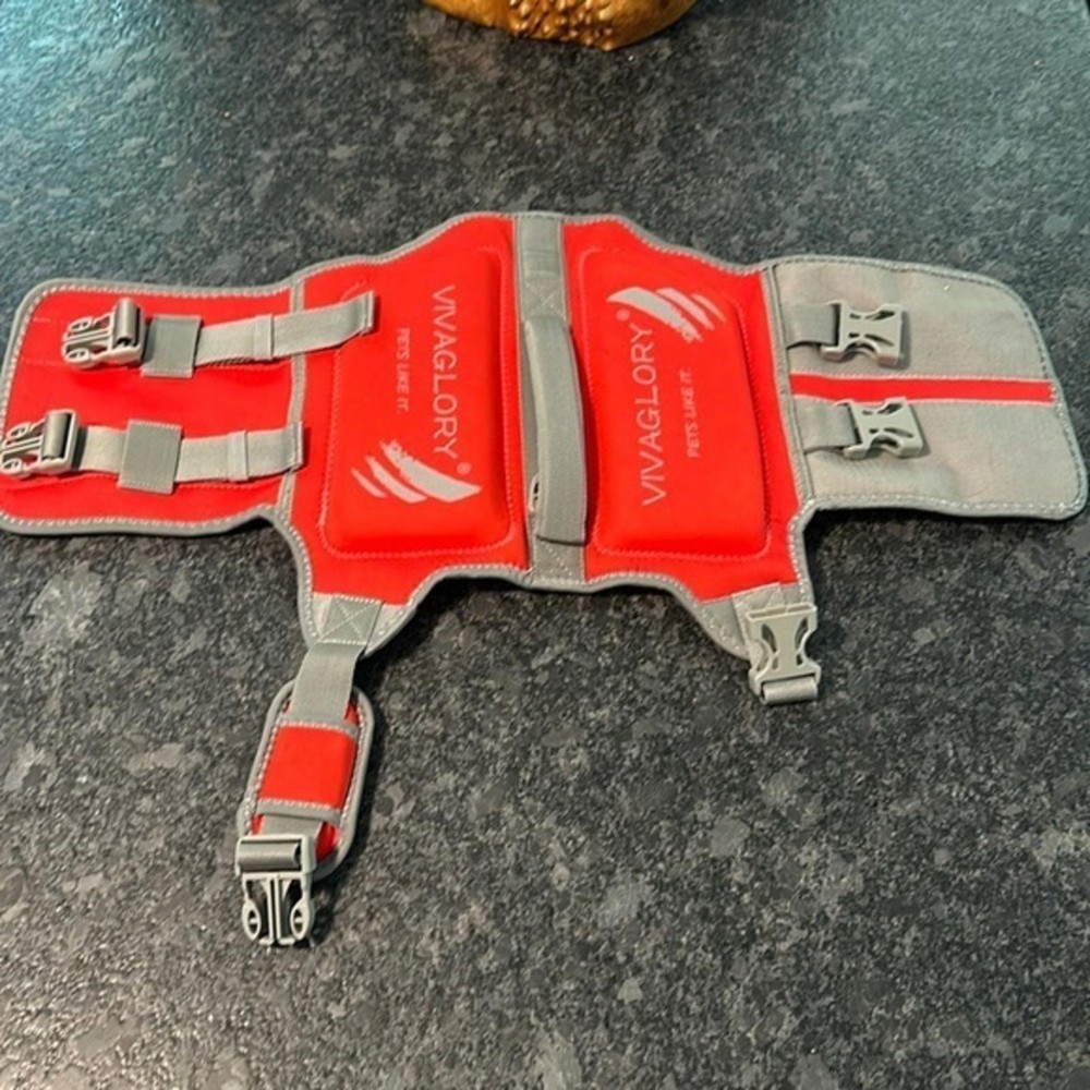 VIVA GLORY LIFE JACKET Small DOG MEDIUM RED NEOPRENE