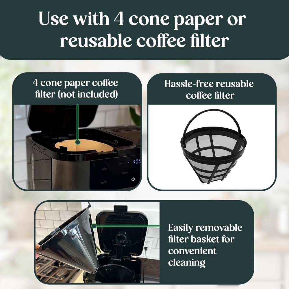 Deluxe 12-Cup Coffee Maker & Single Serve Brewer Programmable K-Cup Compatible