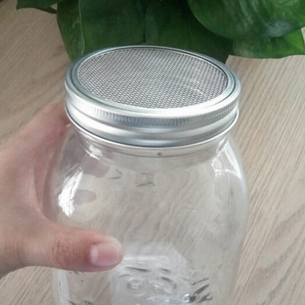 5 Steel Sprouting Lids Mesh Screen Strainer Filter Cap For Mason Jar Bottle
