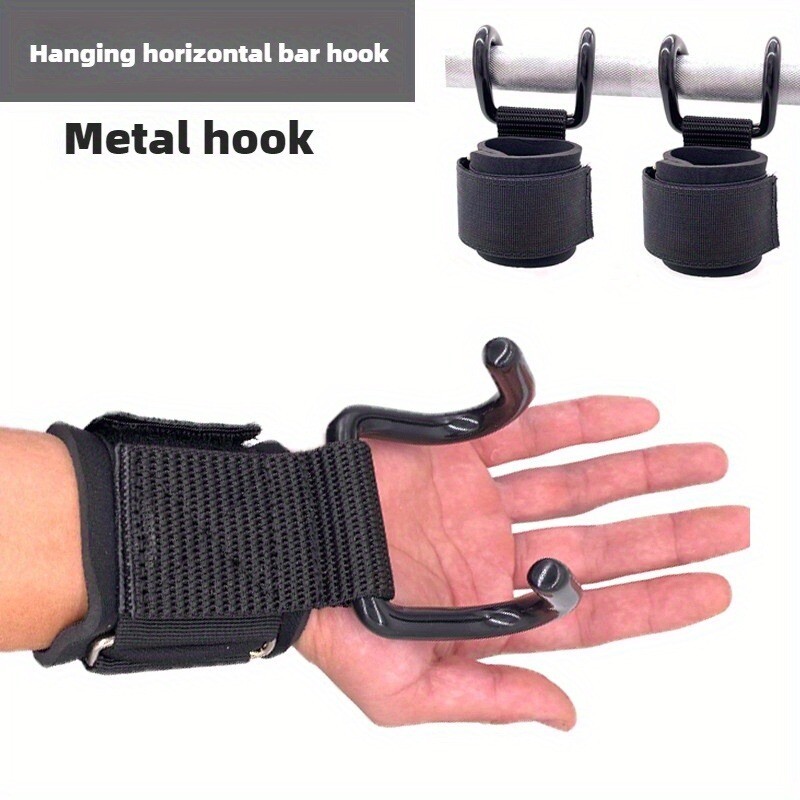 2PCS Fitness Squat Lifting Pull-Up Wrist Hook Strength Training Pull Power Hook