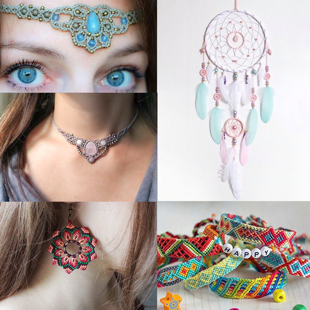 284 Yard 150D Waxed Thread String Cord Sewing DIY Craft Stitching Black & White