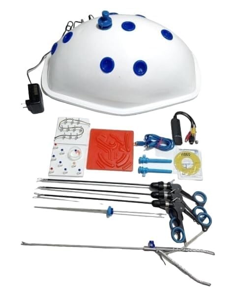 Laparoscopic Endo Trainer Box Simulator HD Camera Training Instrument Set 14pc