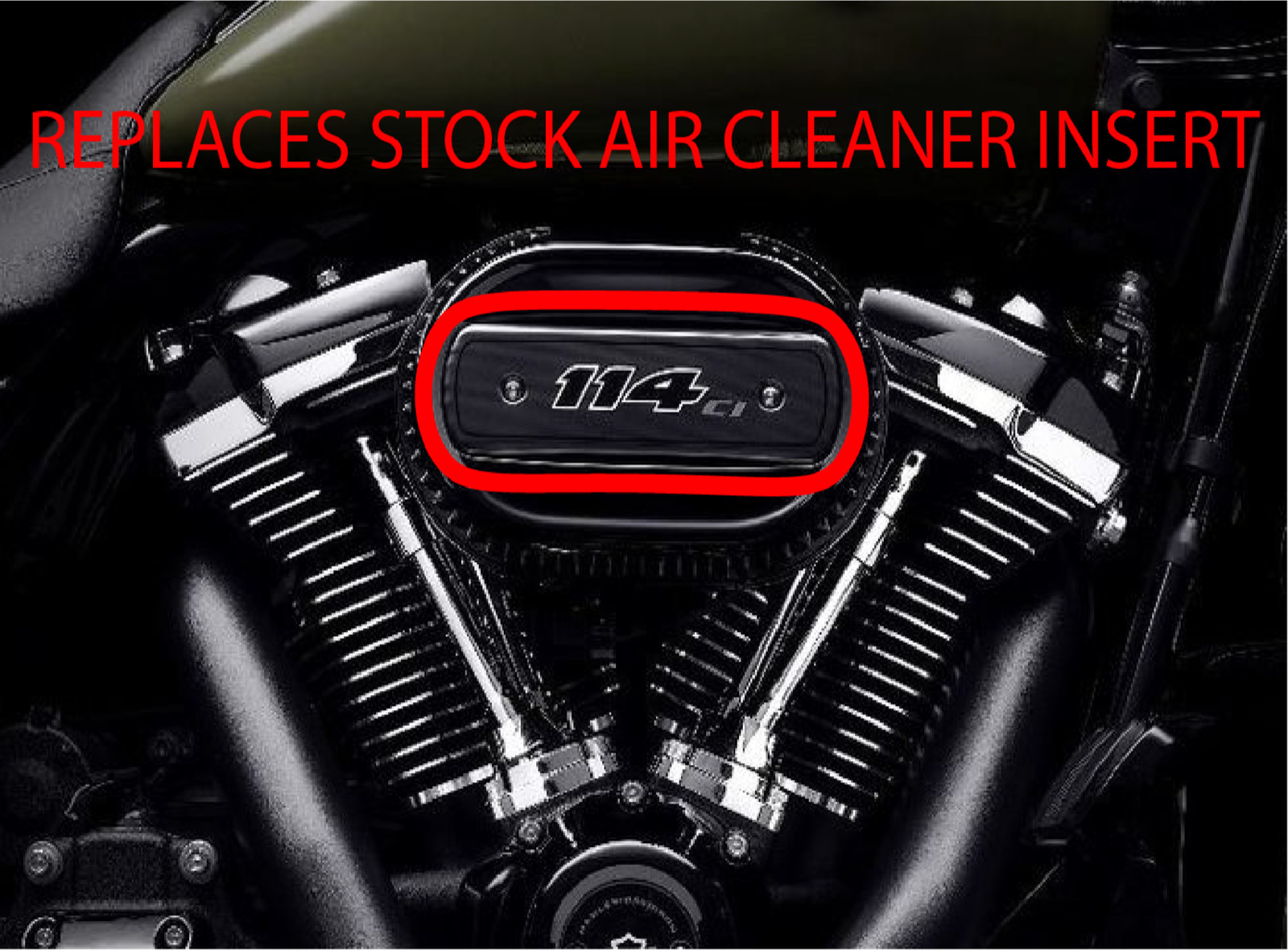 CUSTOM TEXT Harley Ventilator M8 Air Cleaner Insert. Replaces Stock Insert. USA