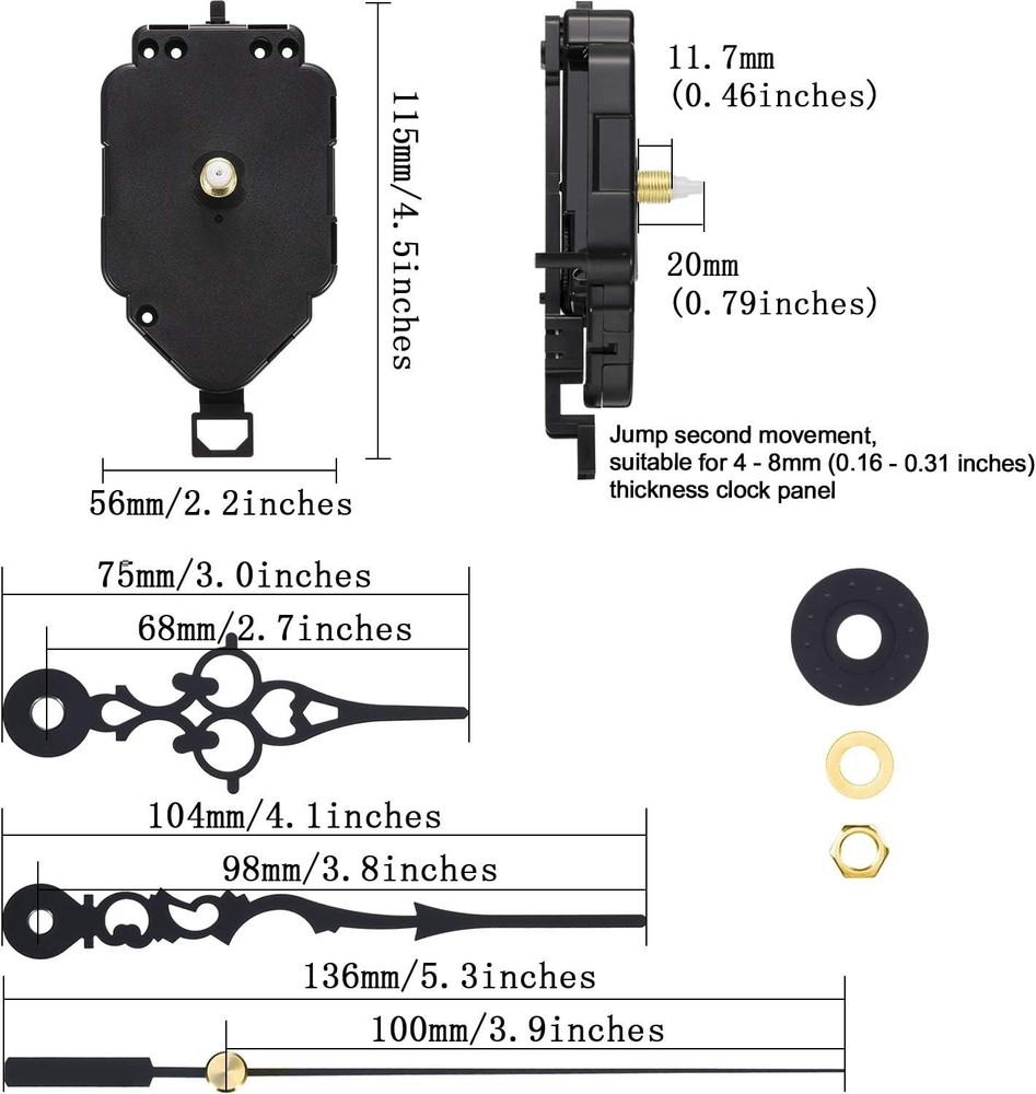 DIY Quartz Clock Movement Kits Replacement Clock Movement Mechanism Pendulum ...