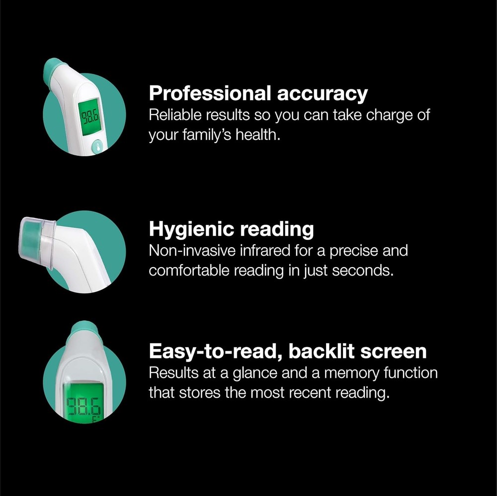 Digital Infrared Forehead Thermometer Color Coded Temperature Adults Babies