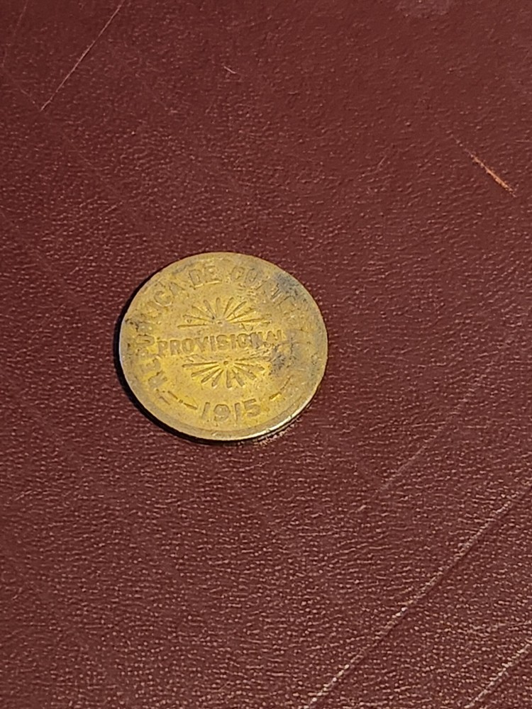 1915 Guatemala Provisional Coin 25 Centavos