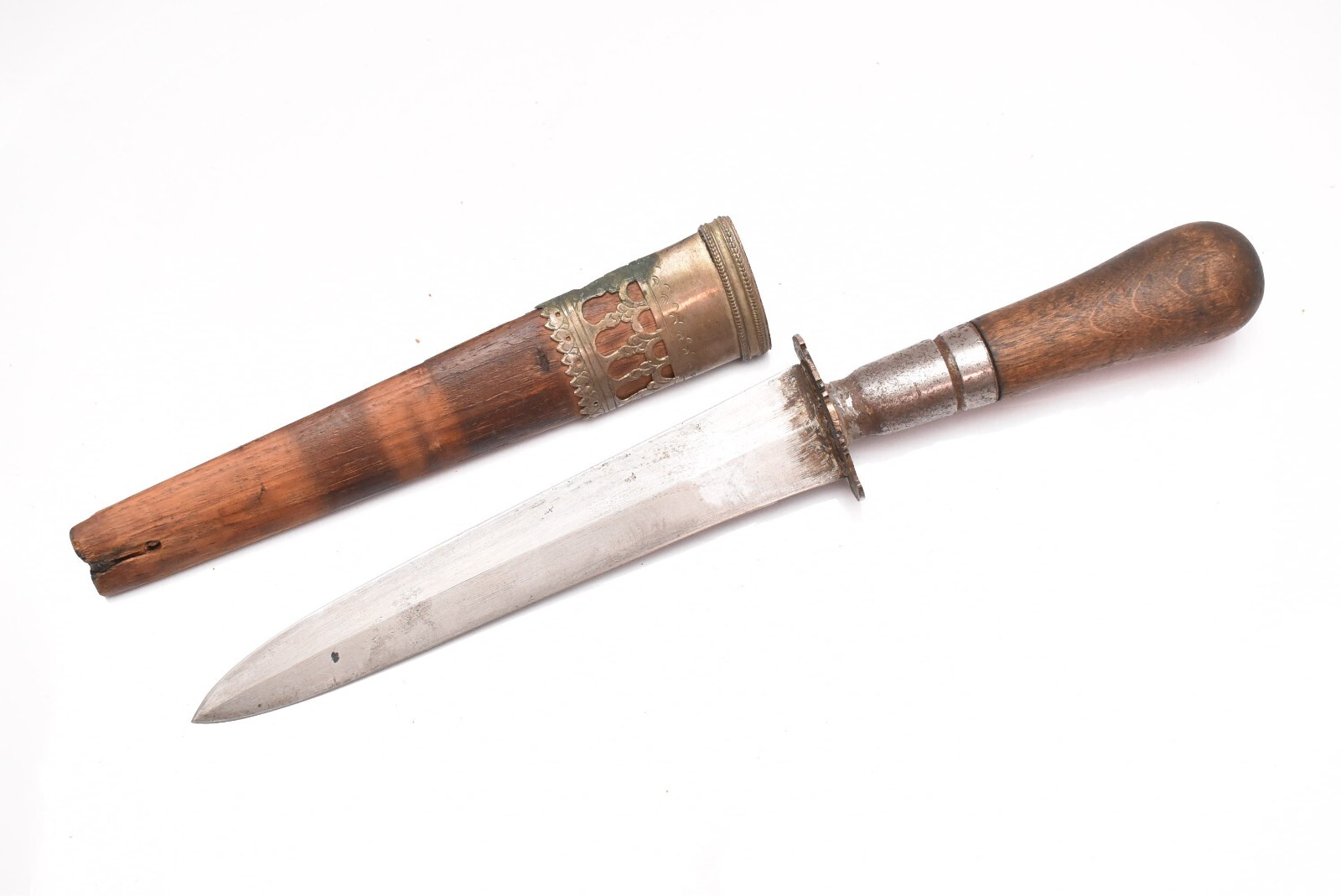 Philippine Gunong Punal Dagger W Sheath Wood Handle Keris Filipino Knife 11"