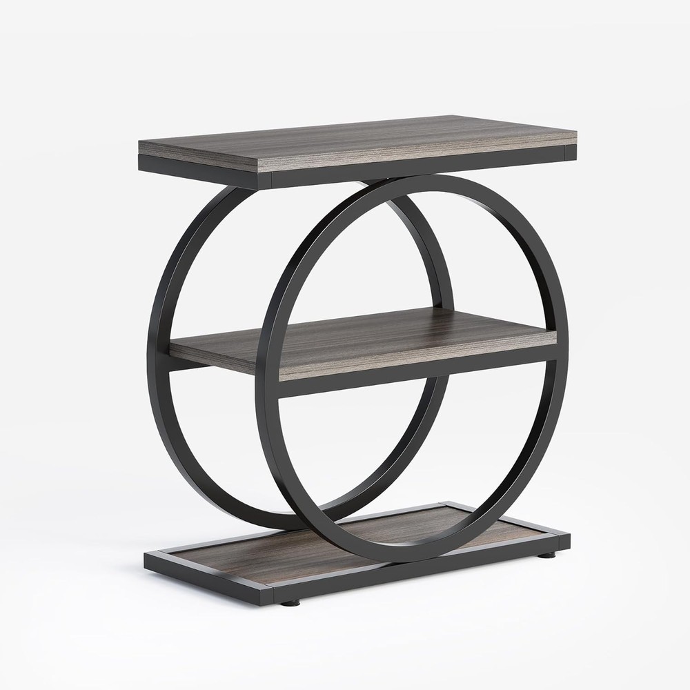 End Table 3-Tier Side Table Slim Sofa Side Table Living Room Tall Bedside Table