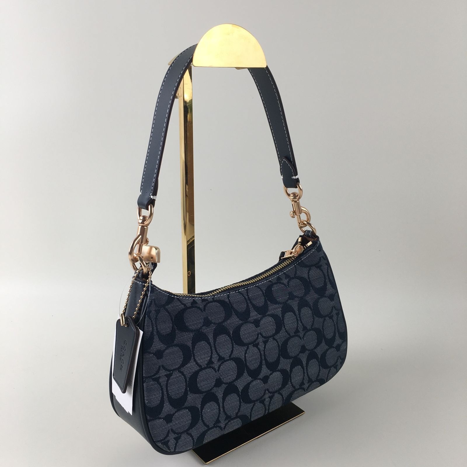 COACH CH139 Teri Shoulder Bag Signature Chambray Blue Outlet SMM