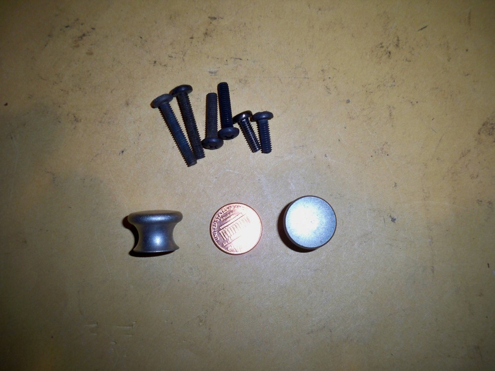 2 pc SMALL KNOBS  SOLID BRASS NICKEL FINISH 3 SIZES SCREWS SOLID BRASS