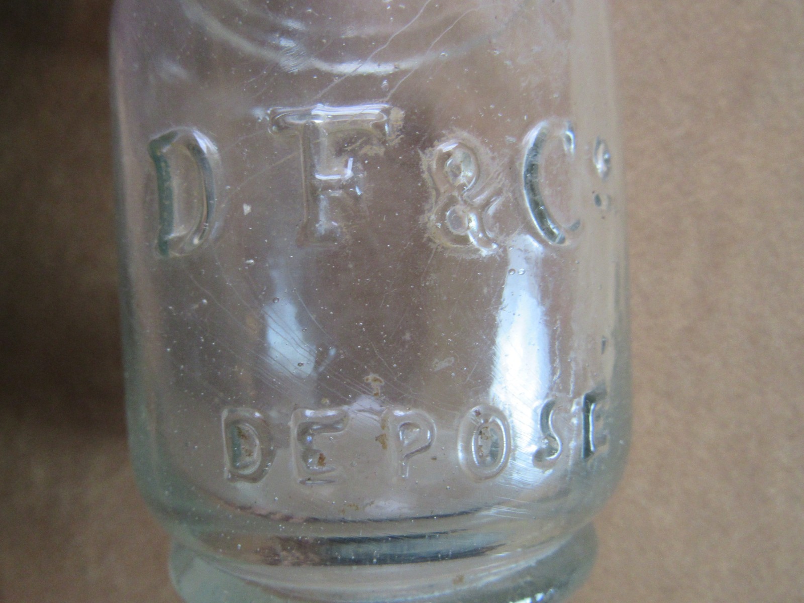 Civil War Mustard Bottle Jar D F & Co Depose Pontil 1860s