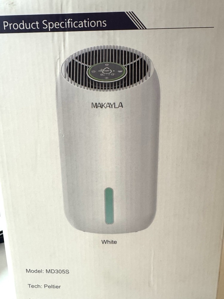 Makayla Mini Dehumidifier MD305 Silent Design Timer Smart Detection