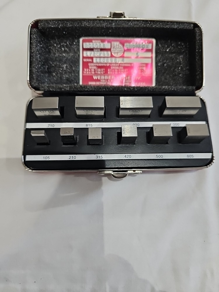 STARRETT-WEBBER RC 10AA 10 PIECE (GRADE 1) PRECISION GAUGE BLOCK SET