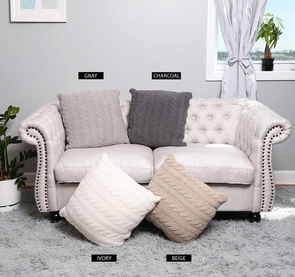 ComfyLuxe Solid Color Braided Cable Knit Cushion Cover