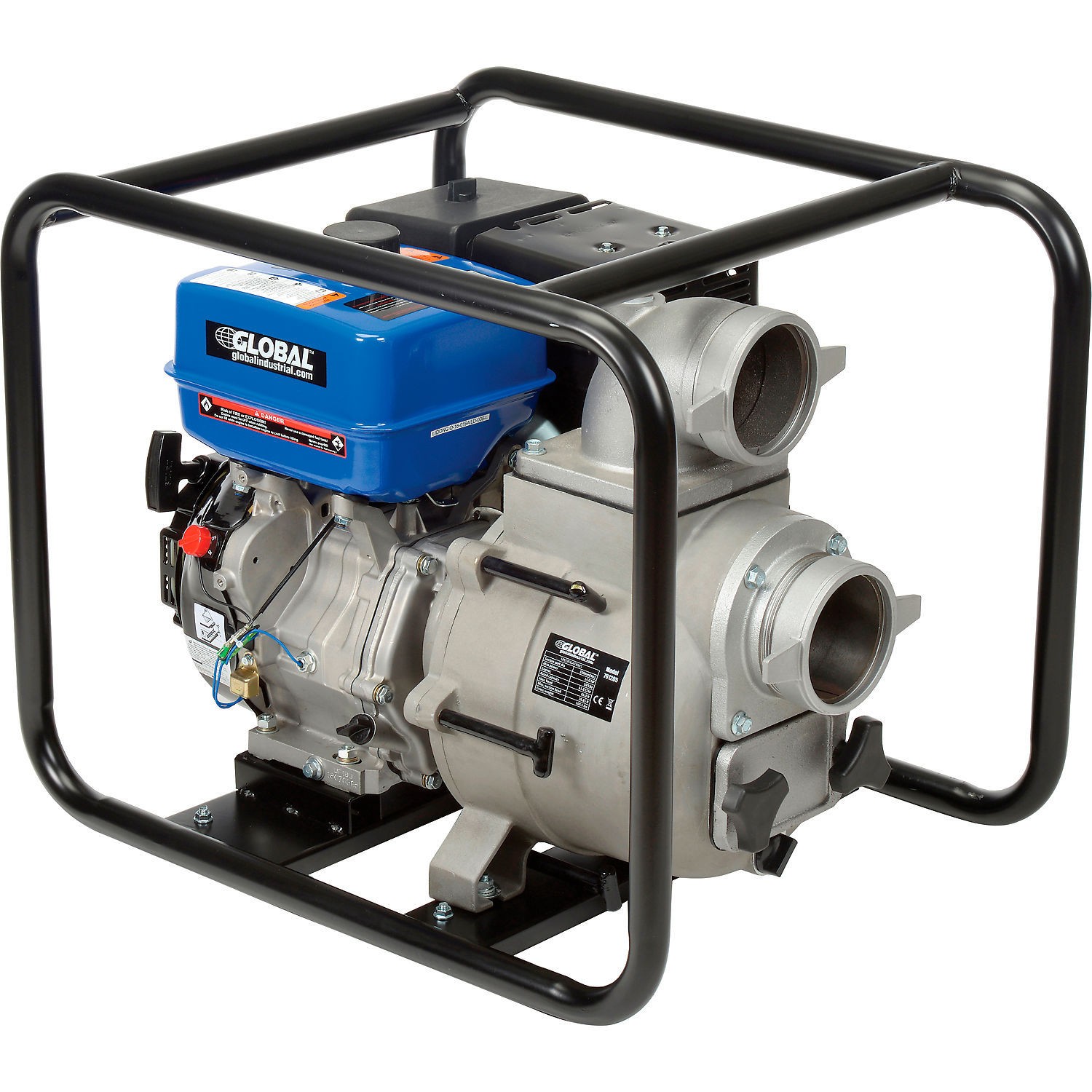 14HP Portable Gasoline Trash Pump, 4-Inch Intake/Outlet