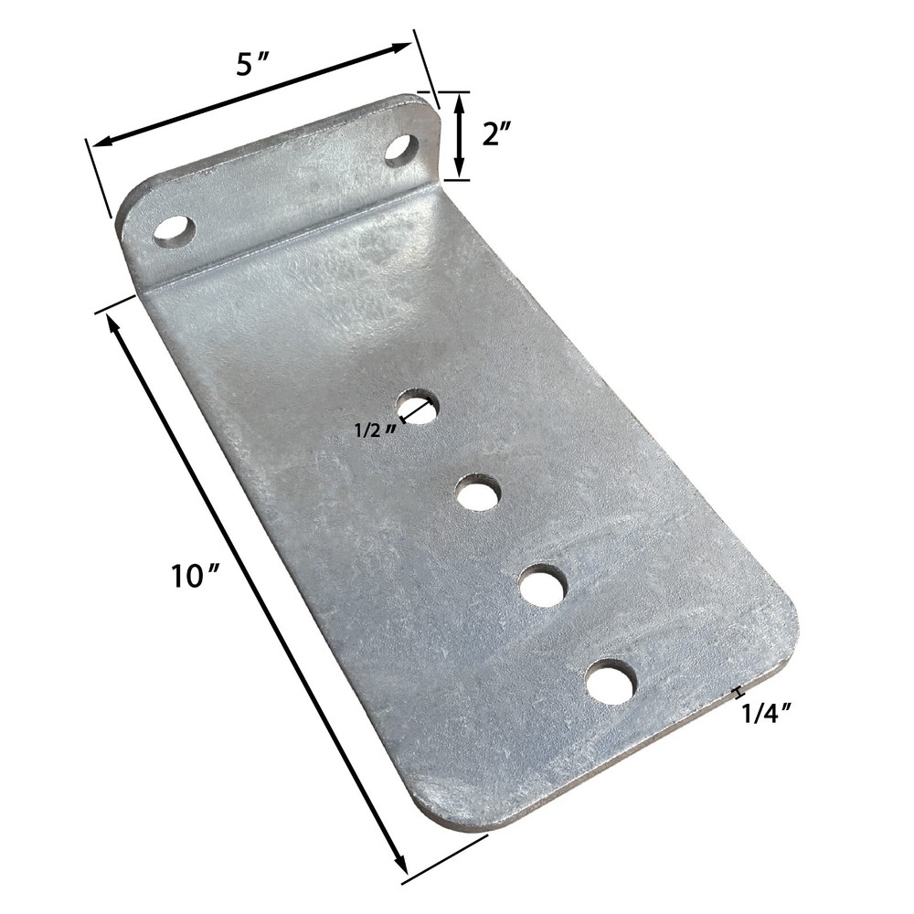 4 Pack - 10" Galvanized L-Type Boat Trailer Bunk Bracket, Heavy Duty