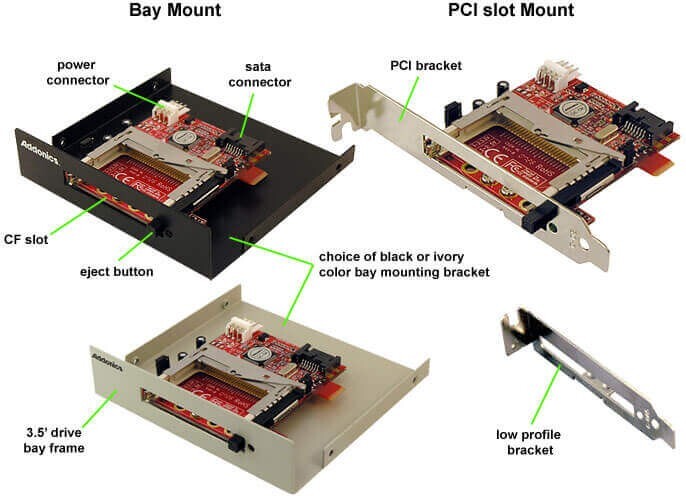 ADDONICS ADSACFB SATA-CF ADAPTER Black Bracket (New)