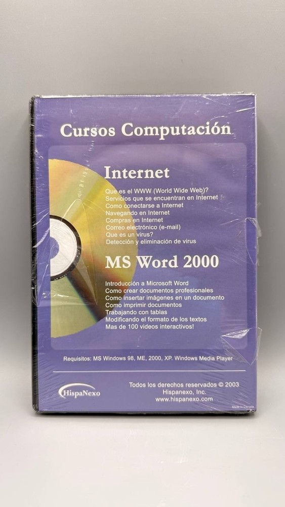 HispaNexo Cursos Computación Internet & Microsoft Word CD-ROM Spanish Software