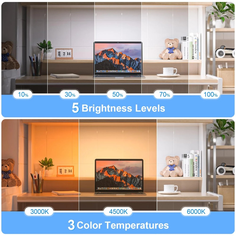 5W Mirror Lights with Remote Control,3 Colors Adjustable Makeup Light with 12...