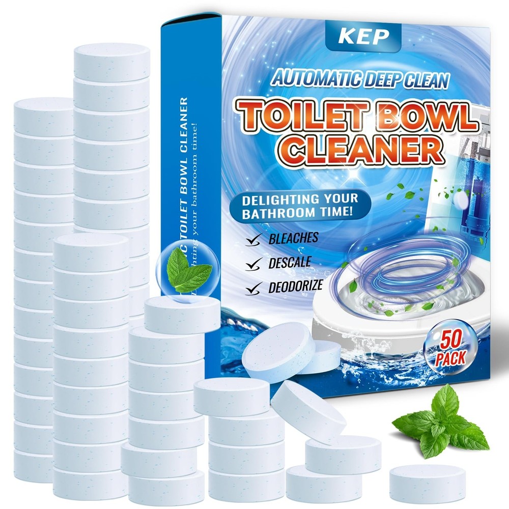 Automatic Toilet Cleaner Tablets–Powerful Bleach Action, Destroys Limescal