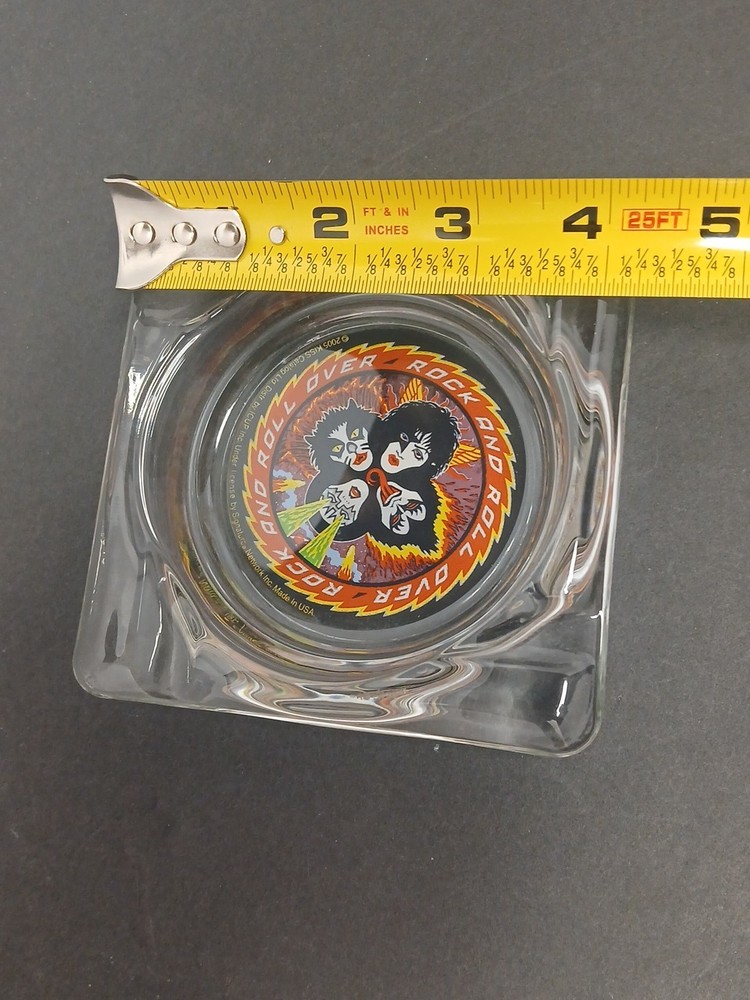VTG Kiss Glass Ashtray Rock And Roll Over 2005 USA