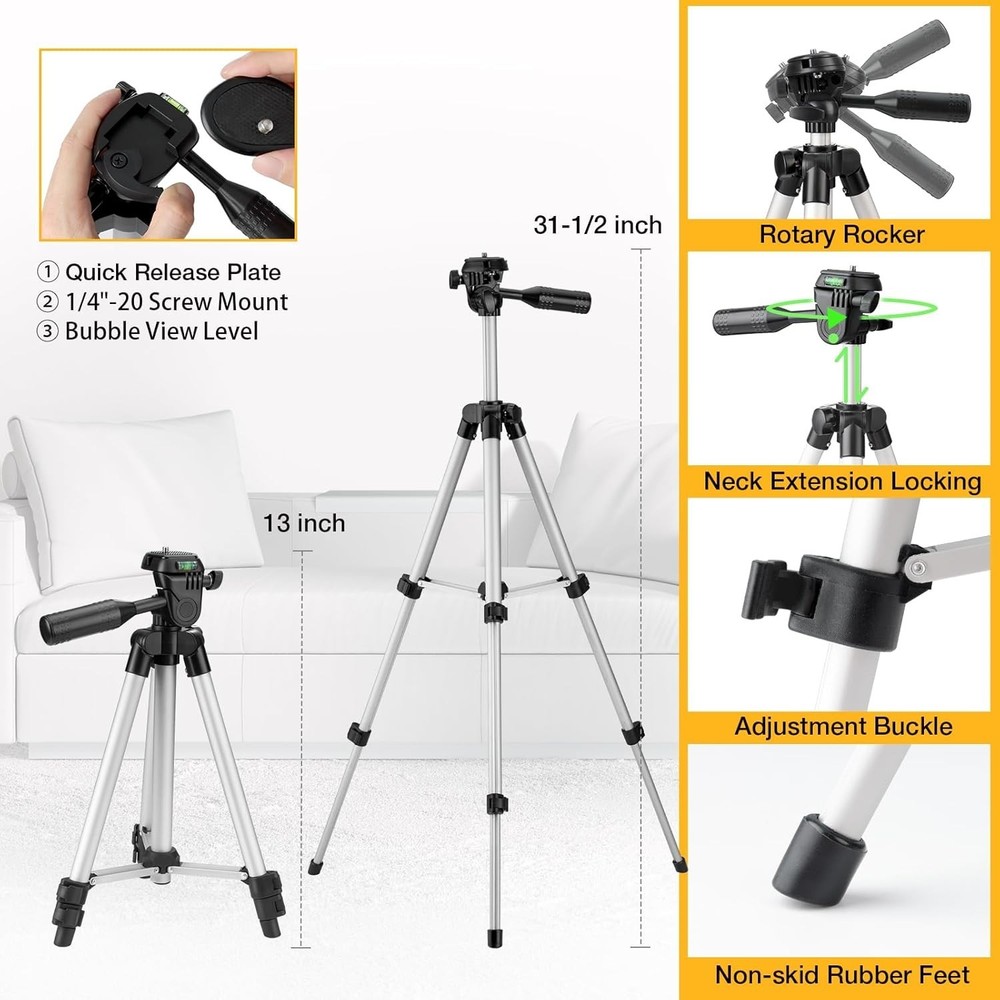 New Laser Level w/ Tripod, 65Ft Self-Leveling Green Line