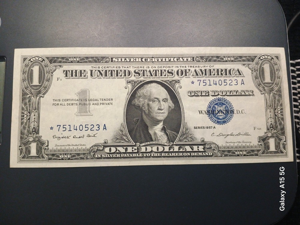 * STAR-NOTE * $1 1957 Silver Certificate Note. Nice Serial # Almost Uncirculate
