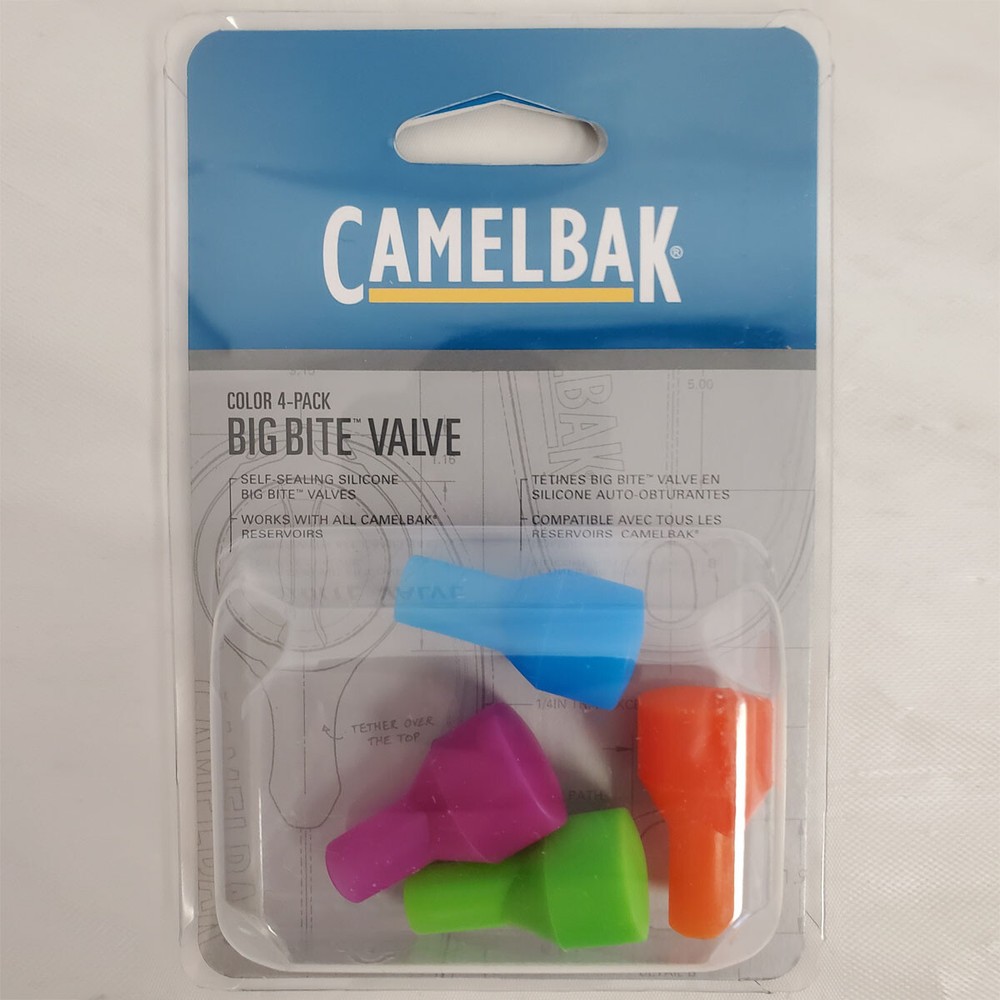 Camelbak Hydration Pack Big Bite Valve Replacement 4 Different Colors 4-Pack NEW